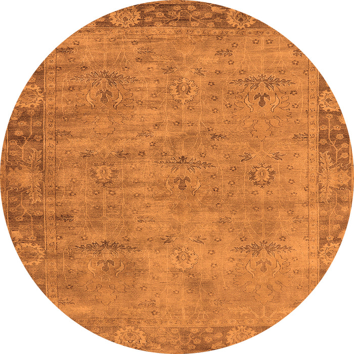 Round Oriental Orange Industrial Rug, urb1544org