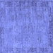 Square Machine Washable Oriental Blue Industrial Rug, wshurb1544blu