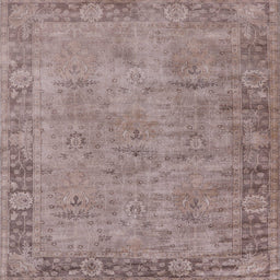 Square Mid-Century Modern Rose Purple Oriental Rug, urb1544