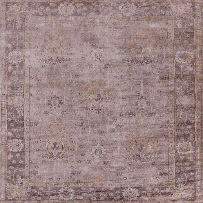 Square Mid-Century Modern Rose Purple Oriental Rug, urb1544