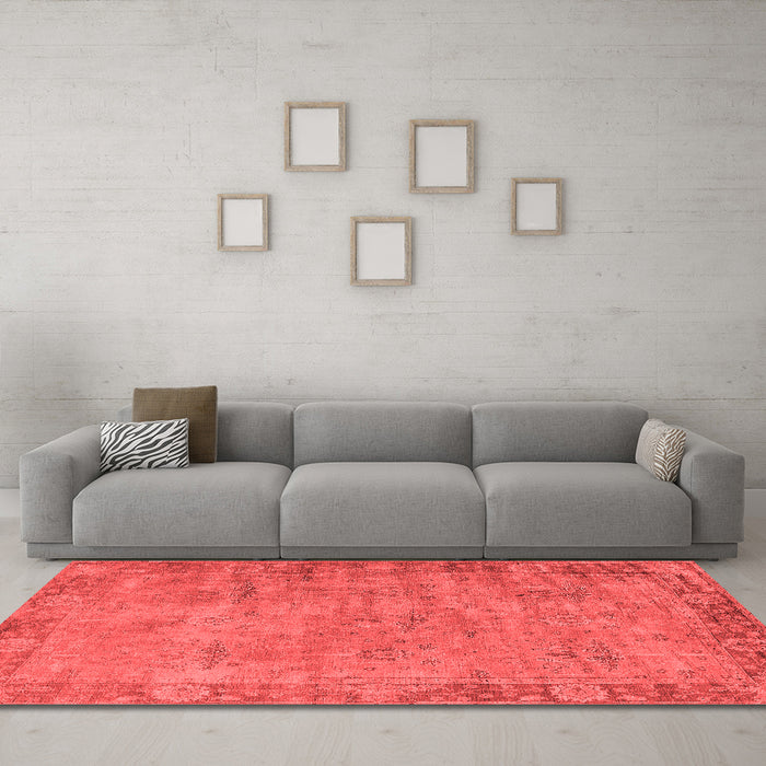 Industrial Red Washable Rugs