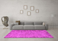 Machine Washable Oriental Pink Industrial Rug, wshurb1544pnk