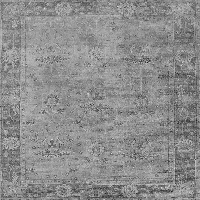 Square Machine Washable Oriental Gray Industrial Rug, wshurb1544gry