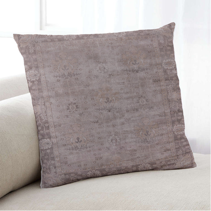 Lifestyle Image of Mid-Century Modern Urban Square Rose Dust Purple Throw Pillow, 18 inch by 18 inch, pwurb1544