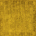 Square Machine Washable Oriental Yellow Industrial Rug, wshurb1544yw
