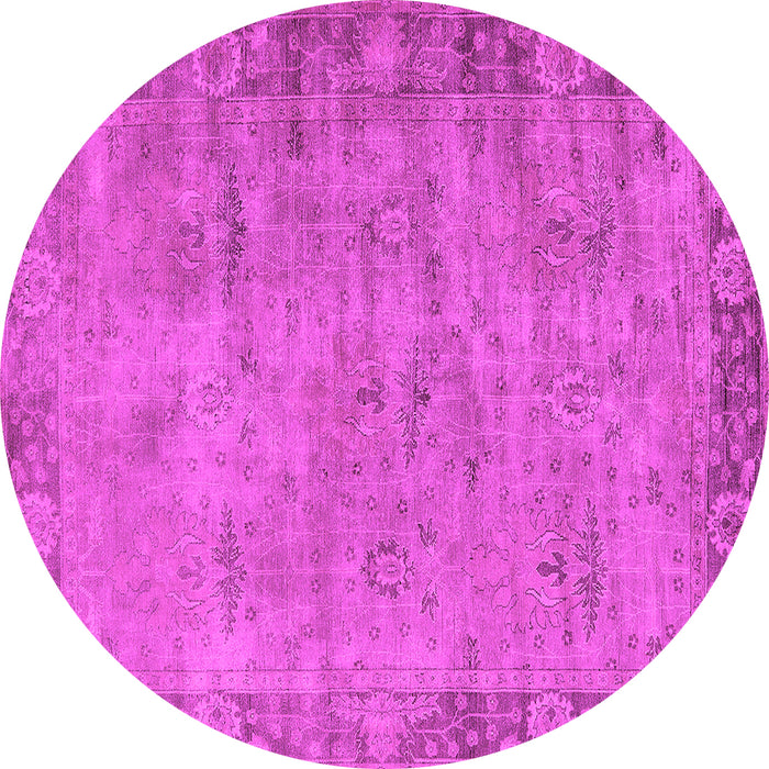 Round Oriental Pink Industrial Rug, urb1544pnk
