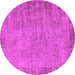 Round Oriental Pink Industrial Rug, urb1544pnk