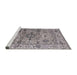 Sideview of Machine Washable Industrial Modern Silver Pink Rug, wshurb1545