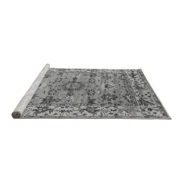 Sideview of Machine Washable Oriental Gray Industrial Rug, wshurb1545gry