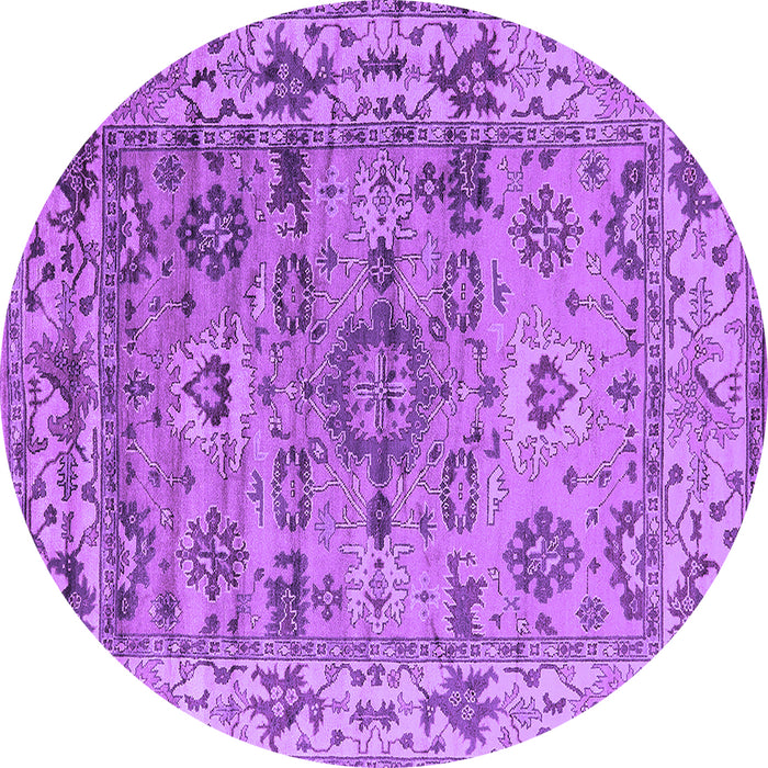 Round Machine Washable Oriental Purple Industrial Area Rugs, wshurb1545pur