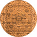 Round Oriental Orange Industrial Rug, urb1545org