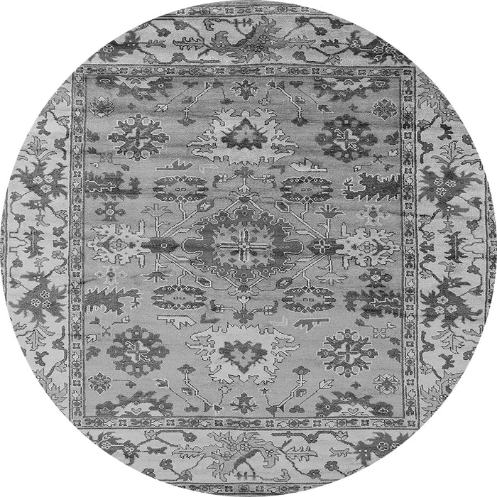Round Oriental Gray Industrial Rug, urb1545gry