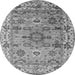 Round Oriental Gray Industrial Rug, urb1545gry