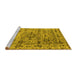 Sideview of Machine Washable Oriental Yellow Industrial Rug, wshurb1545yw