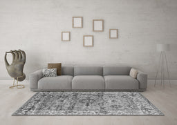 Machine Washable Oriental Gray Industrial Rug in a Living Room,, wshurb1545gry
