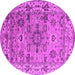 Round Oriental Pink Industrial Rug, urb1545pnk