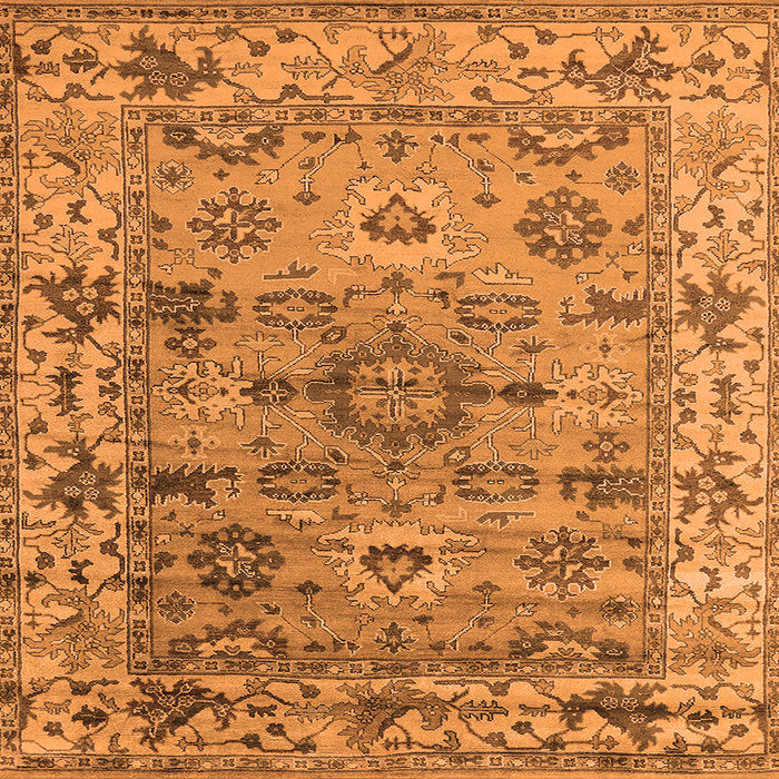 Square Oriental Orange Industrial Rug, urb1545org