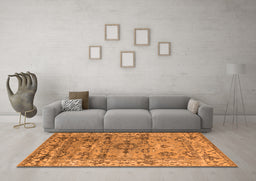 Machine Washable Oriental Orange Industrial Area Rugs in a Living Room, wshurb1545org