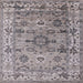 Square Mid-Century Modern Silver Pink Oriental Rug, urb1545