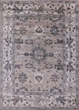 Mid-Century Modern Silver Pink Oriental Rug, urb1545