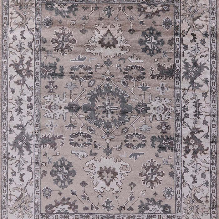 Mid-Century Modern Silver Pink Oriental Rug, urb1545
