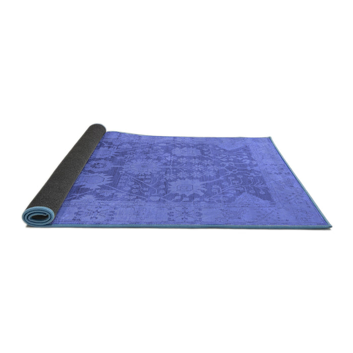 Sideview of Oriental Blue Industrial Rug, urb1546blu