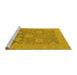 Sideview of Machine Washable Oriental Yellow Industrial Rug, wshurb1546yw