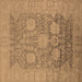 Square Oriental Brown Industrial Rug, urb1546brn