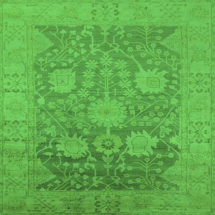 Square Oriental Green Industrial Rug, urb1546grn