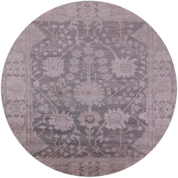 Round Machine Washable Industrial Modern Rose Dust Purple Rug, wshurb1546