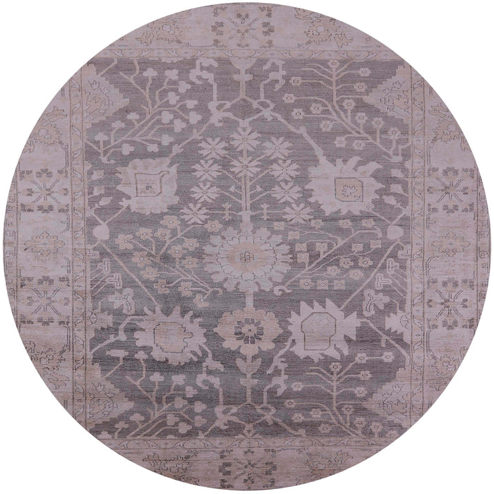 Round Machine Washable Industrial Modern Rose Dust Purple Rug, wshurb1546