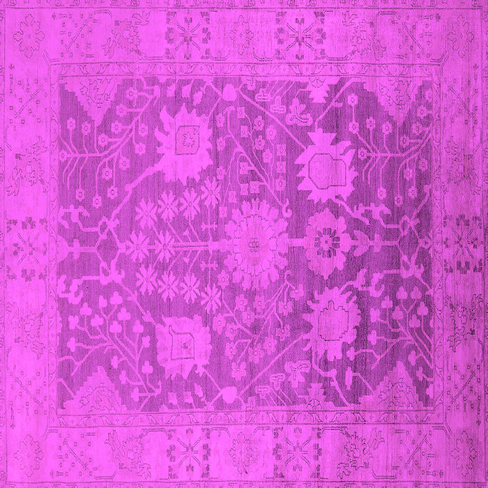 Square Machine Washable Oriental Pink Industrial Rug, wshurb1546pnk