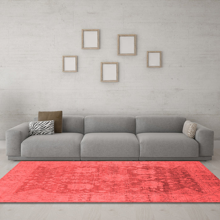 Industrial Red Washable Rugs