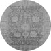 Round Oriental Gray Industrial Rug, urb1546gry