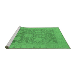 Sideview of Machine Washable Oriental Emerald Green Industrial Area Rugs, wshurb1546emgrn