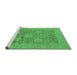 Sideview of Machine Washable Oriental Emerald Green Industrial Area Rugs, wshurb1546emgrn