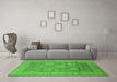 Machine Washable Oriental Green Industrial Area Rugs in a Living Room,, wshurb1546grn