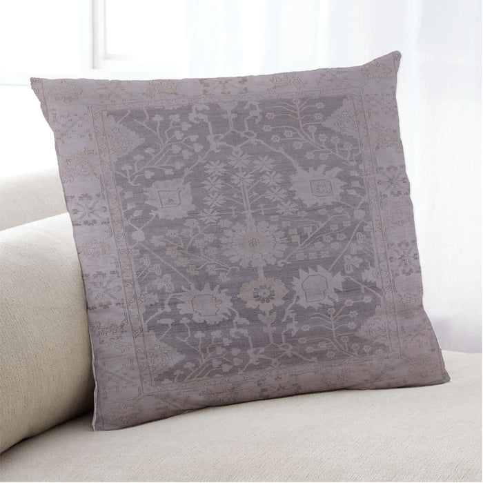 Lifestyle Image of Mid-Century Modern Urban Square Rose Dust Purple Throw Pillow, 18 inch by 18 inch, pwurb1546