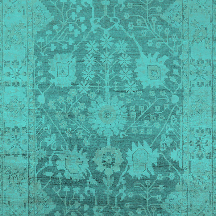 Machine Washable Oriental Turquoise Industrial Area Rugs, wshurb1546turq