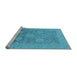 Sideview of Machine Washable Oriental Light Blue Industrial Rug, wshurb1546lblu