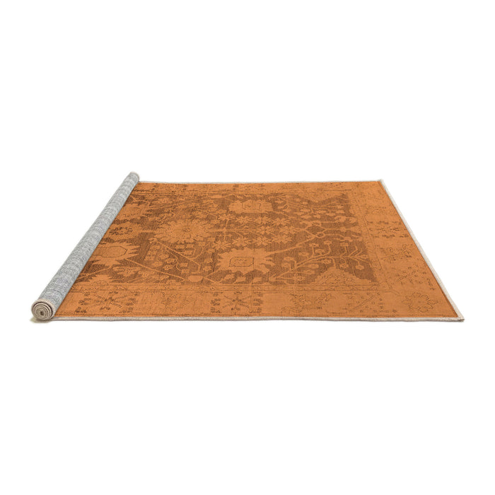 Sideview of Machine Washable Oriental Orange Industrial Area Rugs, wshurb1546org