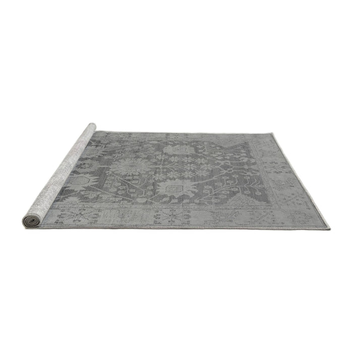 Sideview of Machine Washable Oriental Gray Industrial Rug, wshurb1546gry