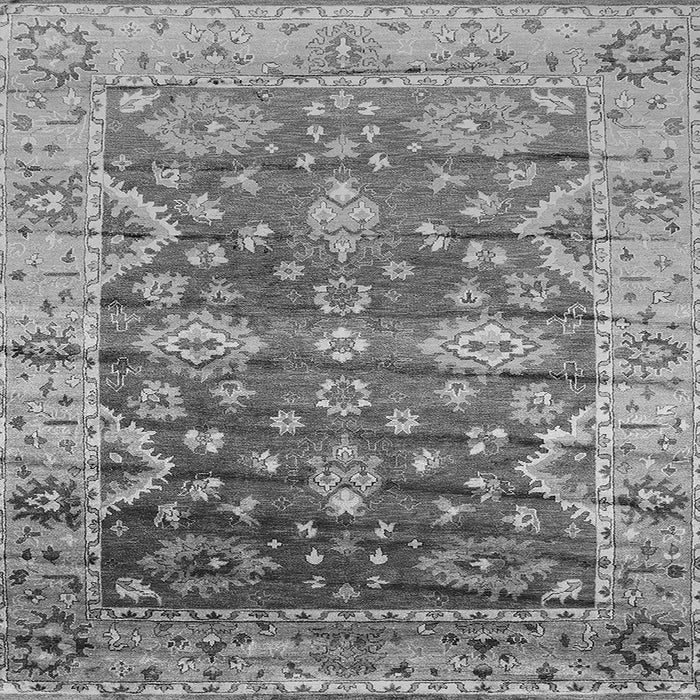 Square Machine Washable Oriental Gray Industrial Rug, wshurb1547gry