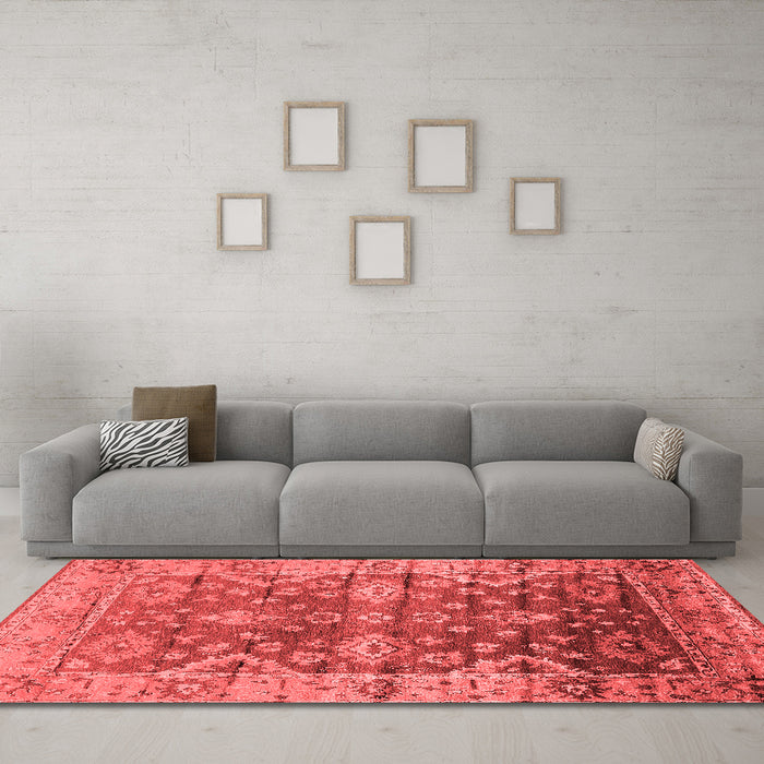Industrial Red Washable Rugs