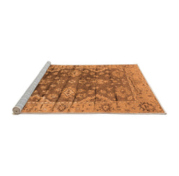 Sideview of Machine Washable Oriental Orange Industrial Area Rugs, wshurb1547org