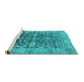 Sideview of Machine Washable Oriental Turquoise Industrial Area Rugs, wshurb1547turq