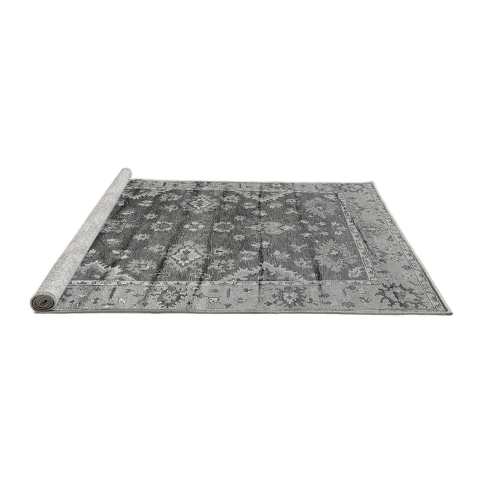 Sideview of Machine Washable Oriental Gray Industrial Rug, wshurb1547gry