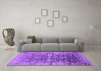 Machine Washable Oriental Purple Industrial Rug, wshurb1547pur