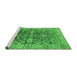 Sideview of Machine Washable Oriental Green Industrial Area Rugs, wshurb1547grn