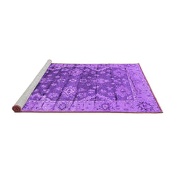 Sideview of Machine Washable Oriental Purple Industrial Area Rugs, wshurb1547pur